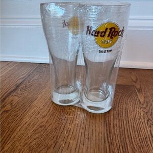 Hard‎ Rock Cafe Destin Drinkware Set of two. 8 inches tall.